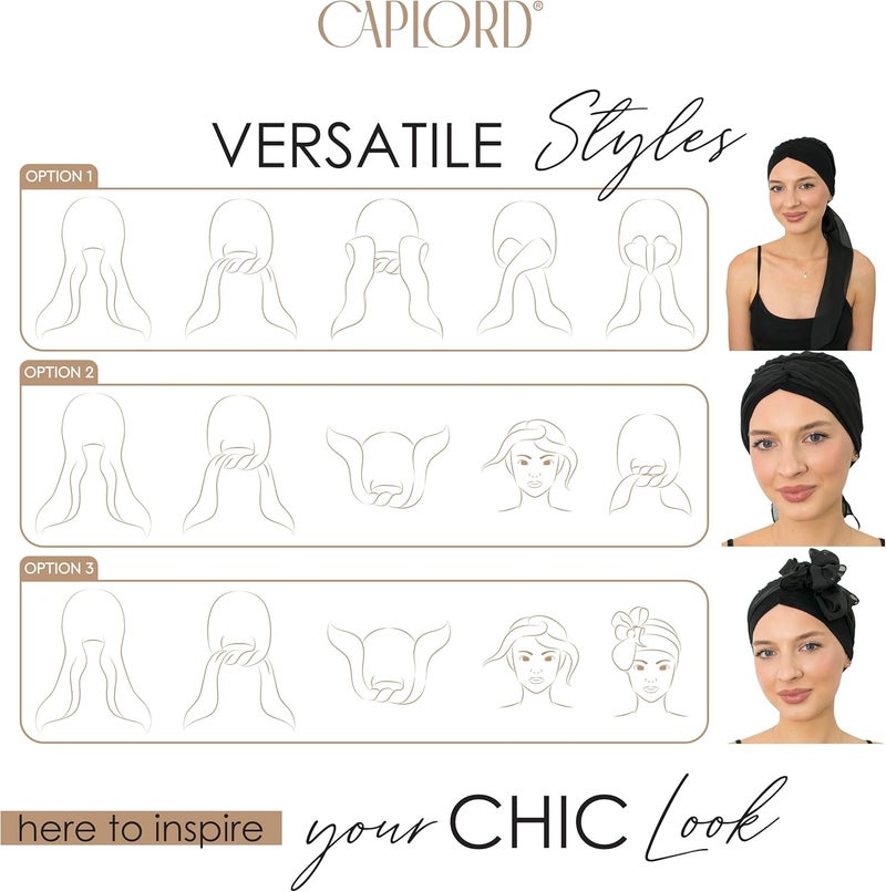 CAPLORD Head Scarf for Women Skull Cap Chemo Patients Headwear Cancer Hair Loss Scarf Headwrap Cover Hat Turban Covering Wrap - Image 3